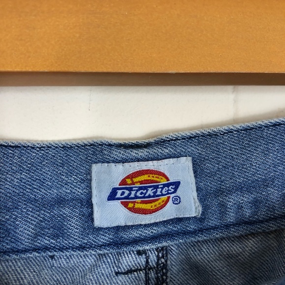 Vintage 90s Dickies Denim 6” Carpenter Shorts Sz 44 - Picture 3 of 11